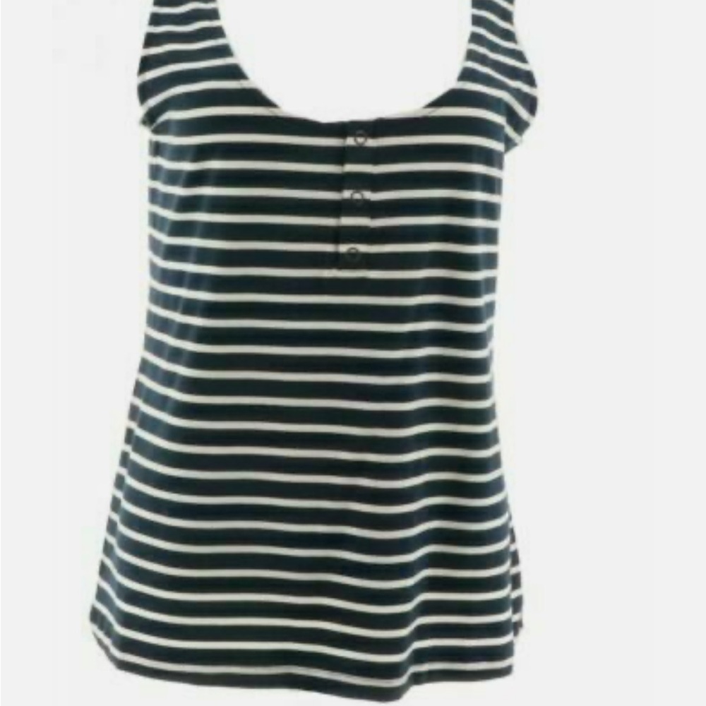 Rachel Hollis Ltd. Tank with Snap Front Detail-NEW-A368005 Blue Small